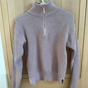 70 Degrees Half-Zip Mock Neck Sweater - Dusty Mauve